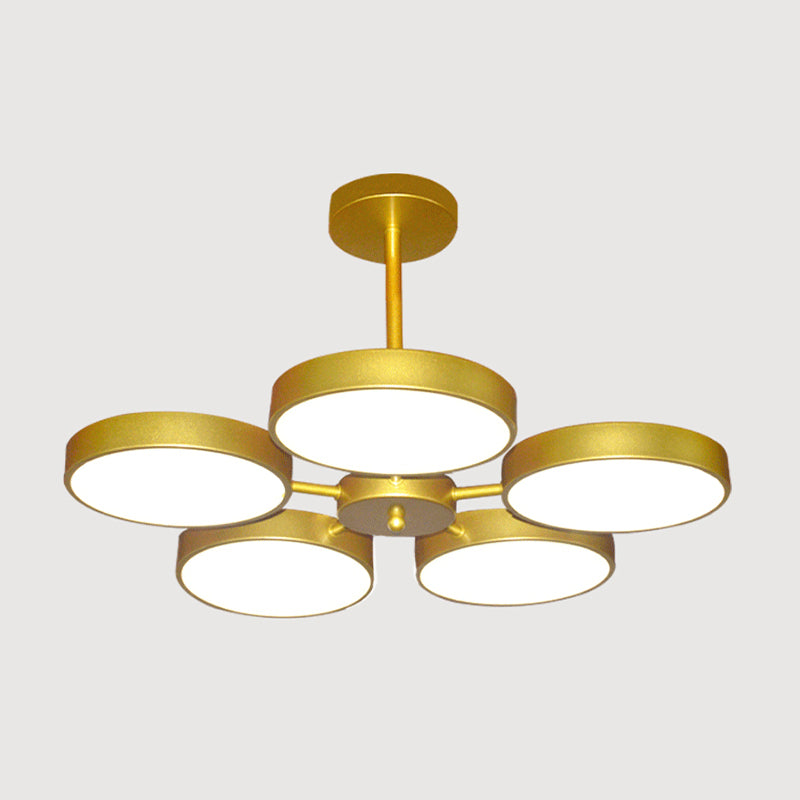 Modern Metal Chandelier Light Fixtures Round Multi-Head Suspension Pendant Lamps