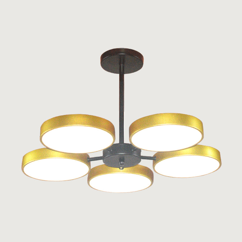 Modern Metal Chandelier Light Fixtures Round Multi-Head Suspension Pendant Lamps