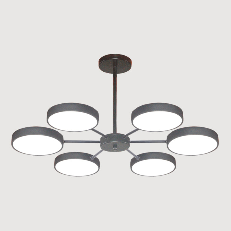Modern Metal Chandelier Light Fixtures Round Multi-Head Suspension Pendant Lamps