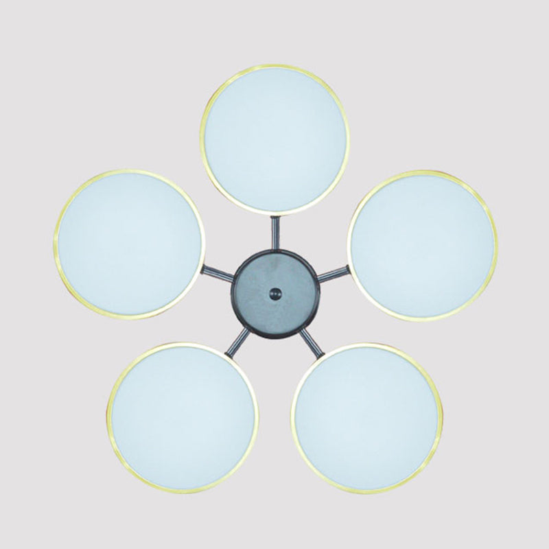 Modern Metal Chandelier Light Fixtures Round Multi-Head Suspension Pendant Lamps