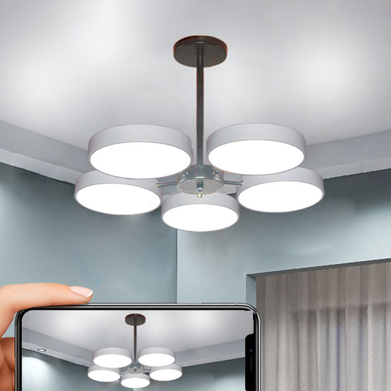 Modern Metal Chandelier Light Fixtures Round Multi-Head Suspension Pendant Lamps