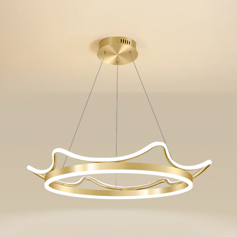 Lámparas de lámparas de lámpara de aluminio modernas Corona de lámparas colgantes de suspensión de 2 luces