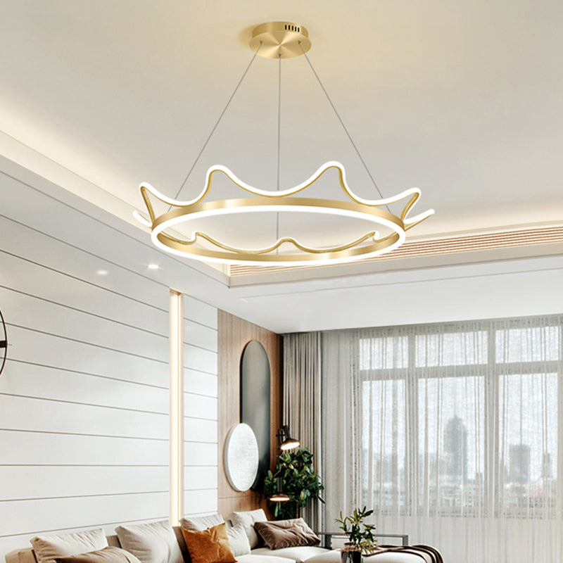 Lámparas de lámparas de lámpara de aluminio modernas Corona de lámparas colgantes de suspensión de 2 luces