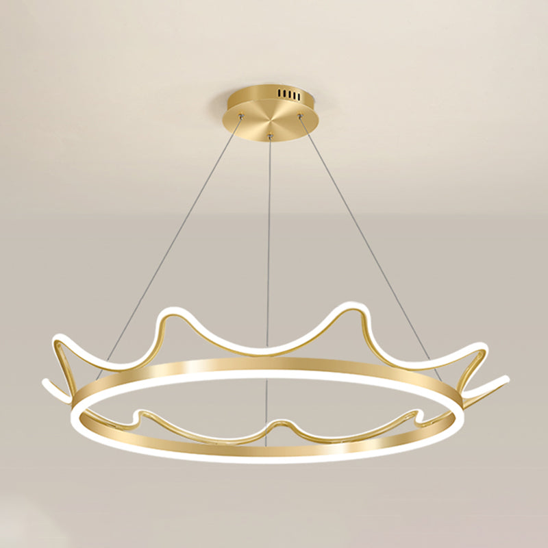 Lámparas de lámparas de lámpara de aluminio modernas Corona de lámparas colgantes de suspensión de 2 luces