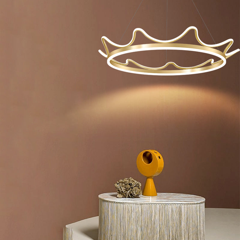 Lámparas de lámparas de lámpara de aluminio modernas Corona de lámparas colgantes de suspensión de 2 luces