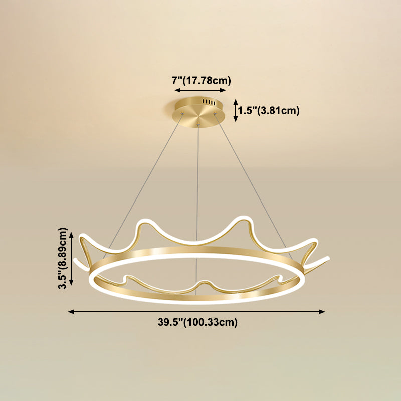 Lámparas de lámparas de lámpara de aluminio modernas Corona de lámparas colgantes de suspensión de 2 luces