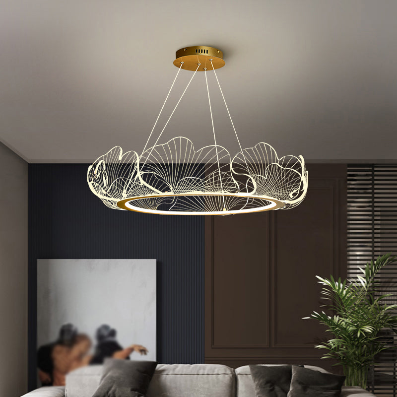 Flower Shape Chandelier Lamp Modern 1 Light LED Hanging Light for Bedroom