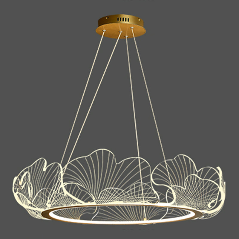 Flower Shape Chandelier Lamp Modern 1 Light LED Hanging Light for Bedroom