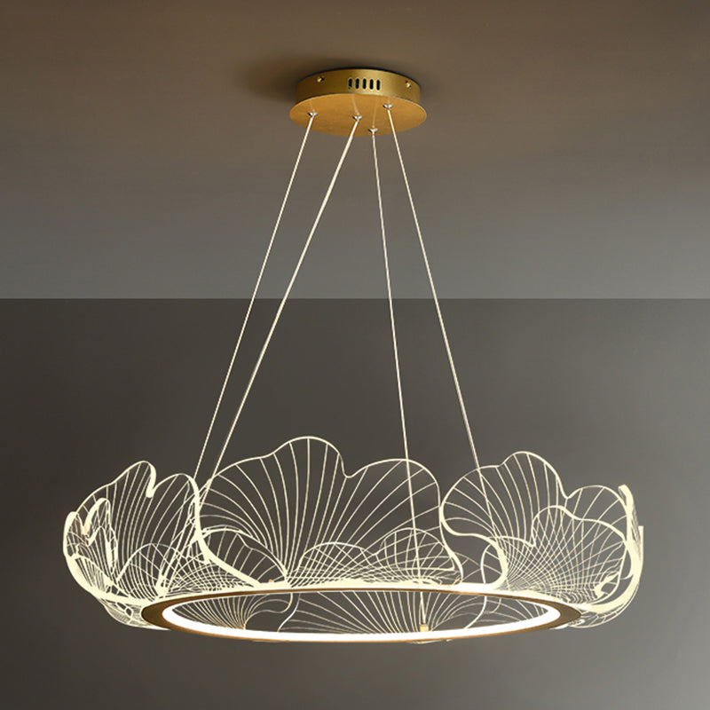 Flower Shape Chandelier Lamp Modern 1 Light LED Hanging Light for Bedroom