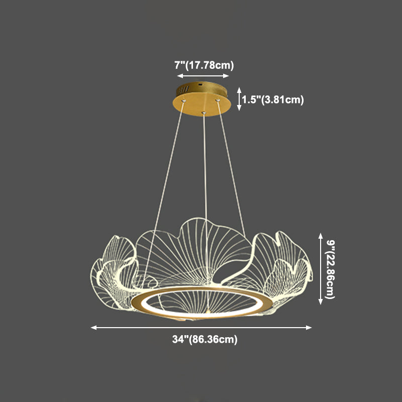 Flower Shape Chandelier Lamp Modern 1 Light LED Hanging Light for Bedroom