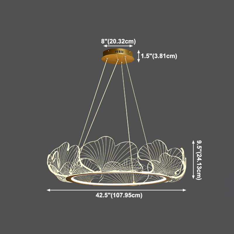 Flower Shape Chandelier Lamp Modern 1 Light LED Hanging Light for Bedroom