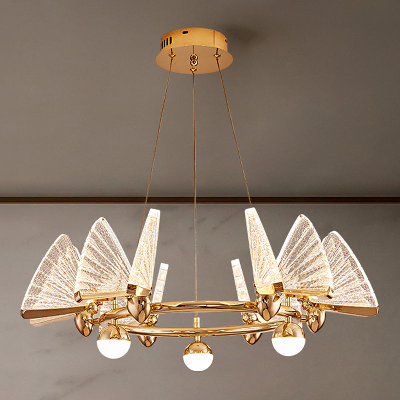 Modern Butterfly Shape Chandelier Multi Light LED Hanging Light for Bedroom