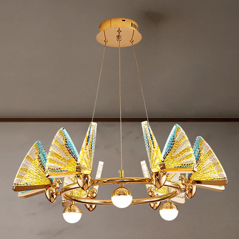 Modern Butterfly Shape Chandelier Multi Light LED Hanging Light for Bedroom