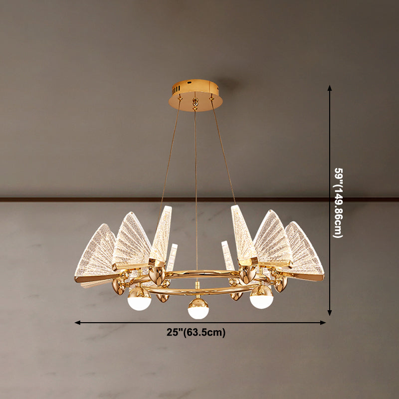 Lámpara de lámpara múltiple de forma de mariposa moderna Luz colgante de luz para dormitorio