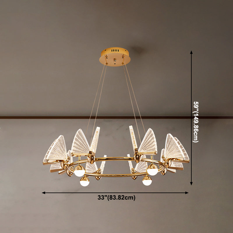 Lámpara de lámpara múltiple de forma de mariposa moderna Luz colgante de luz para dormitorio