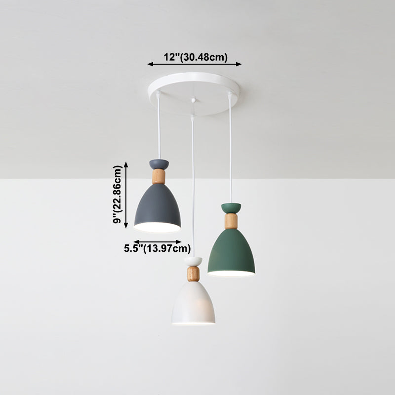 3 Köpfe Anhänger leichter Metallschatten moderne Hanglampen für Wohnzimmer