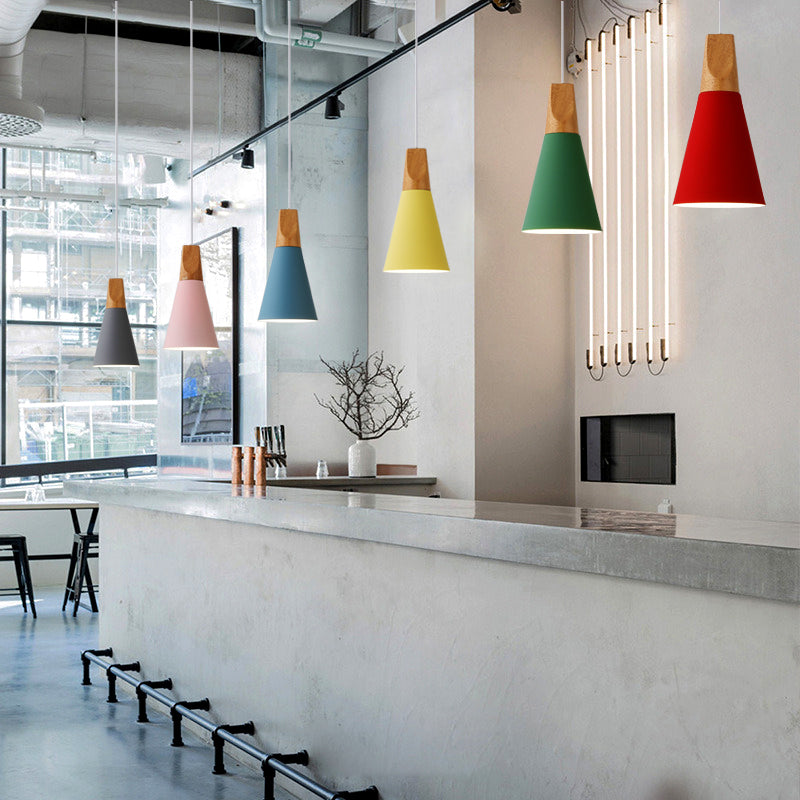 Simplicity Hanging Lamps Macaron Pendant Light Fixture for Bedroom Foyer