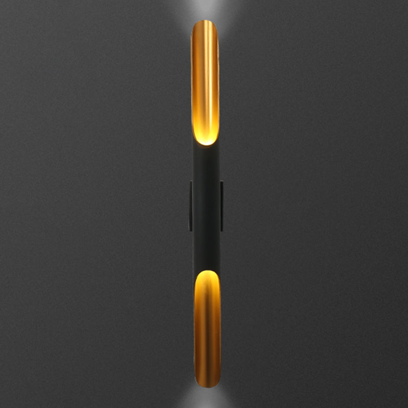 Tube Metal Wall Lamp Light Minimalist-Style Black Wall Mounted Light Fixture
