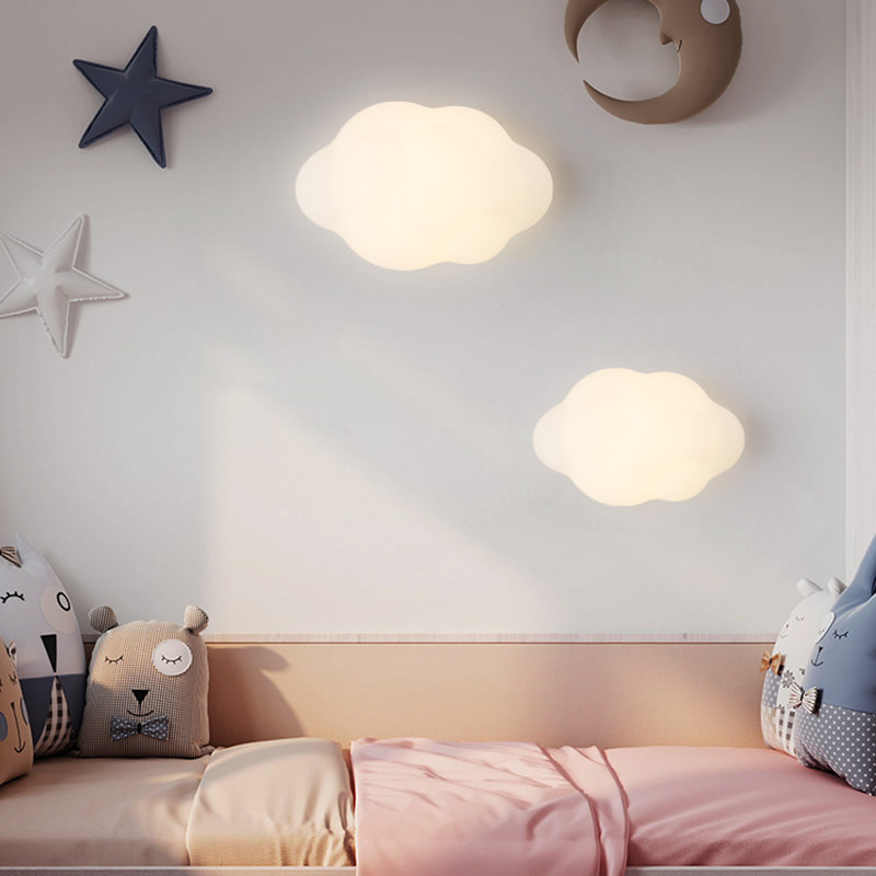 Child Room Wall Sconce Modern Led Simple White Clouds Wall Mounted Light Fixture
