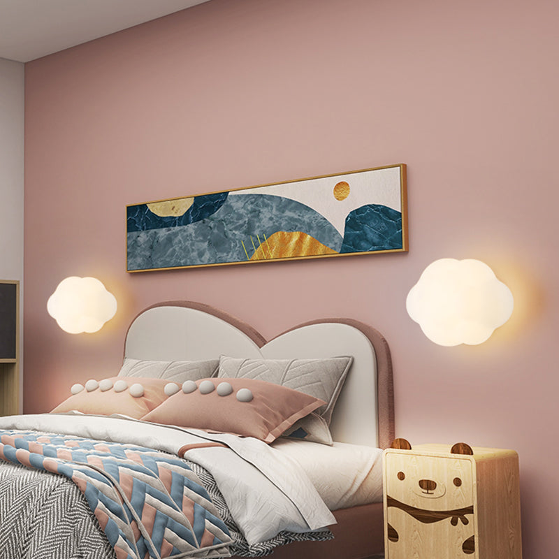 Child Room Wall Sconce Modern Led Simple White Clouds Wall Mounted Light Fixture