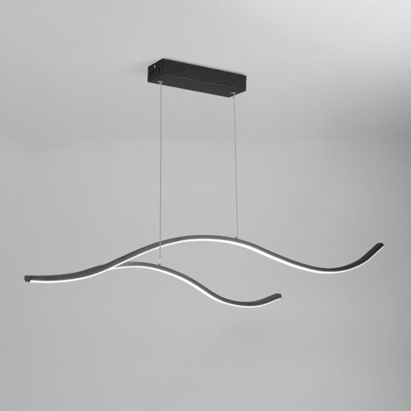 Linear Island Lighting Fixtures Contemporary Metal Island Ceiling Light for Kitchen