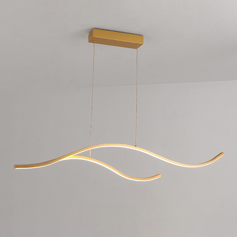 Linear Island Lighting Fixtures Contemporary Metal Island Ceiling Light for Kitchen
