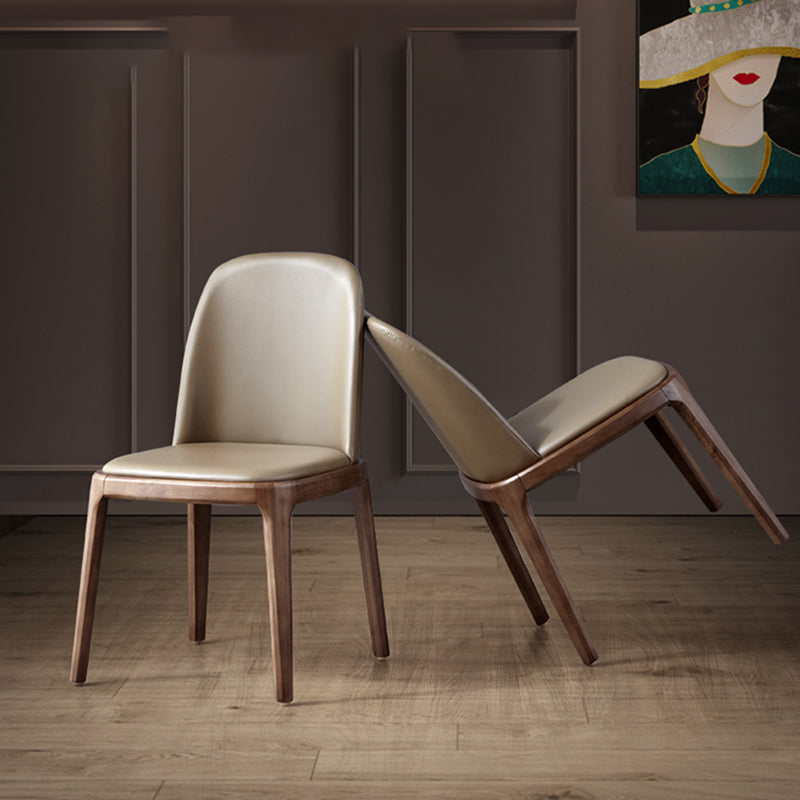 Sillas de comedor de madera de estilo moderno, silla sin brazos con respaldo sólido para cocina