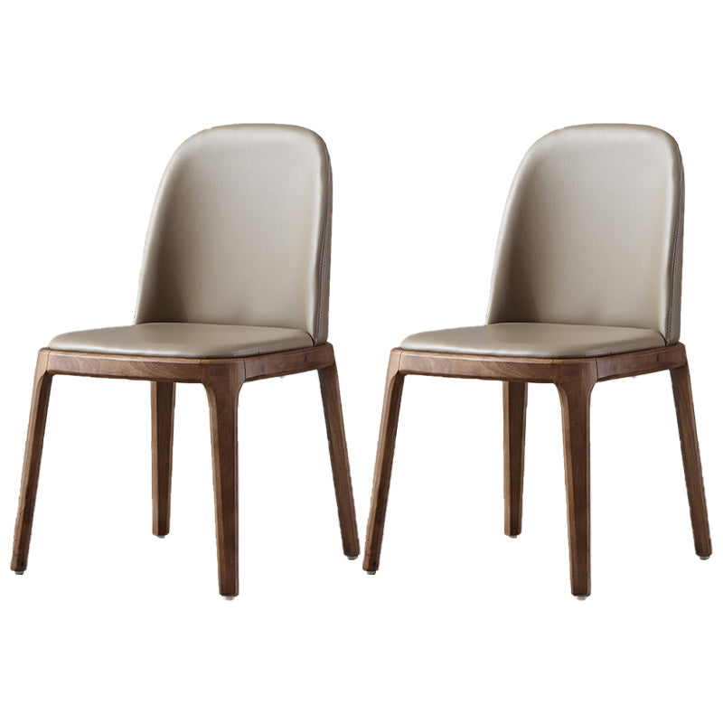 Modern Style wood Dining Chairs Solid Back Armless Chair for Kitchen