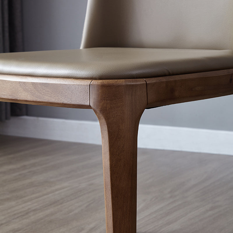 Sillas de comedor de madera de estilo moderno, silla sin brazos con respaldo sólido para cocina