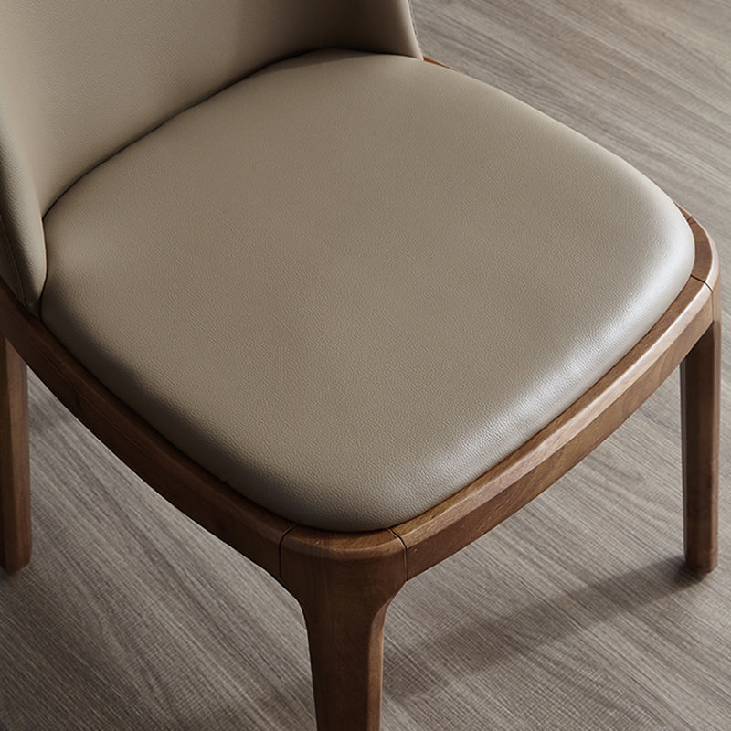 Sillas de comedor de madera de estilo moderno, silla sin brazos con respaldo sólido para cocina