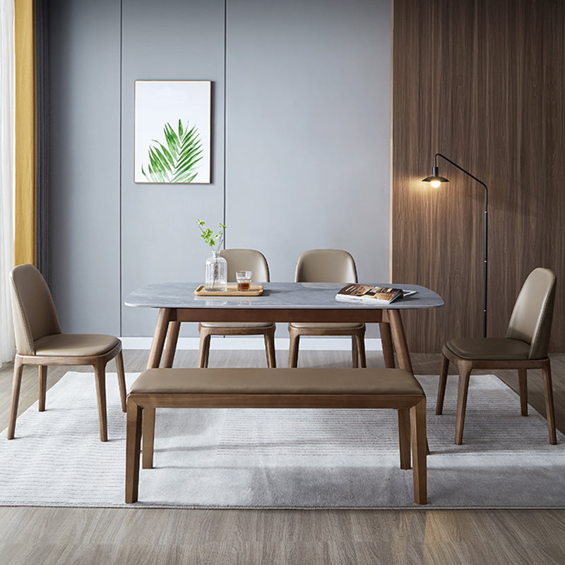 Sillas de comedor de madera de estilo moderno, silla sin brazos con respaldo sólido para cocina