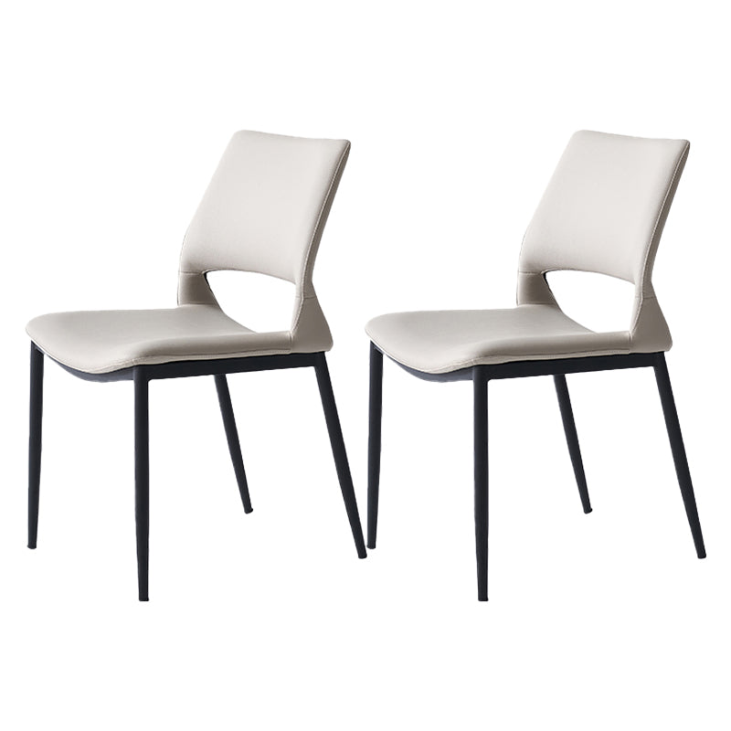 Minimalist Open Back Dining Side Chairs Leather Dining Side Chair for Home