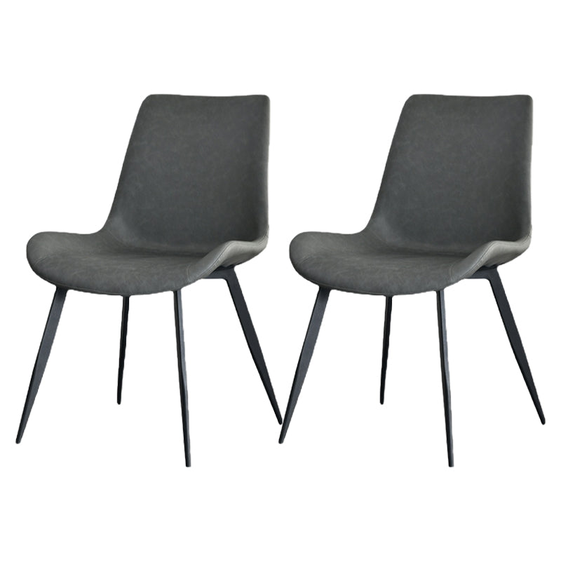 Chaises de salle à manger en cuir contemporain des chaises latérales sans bras solides