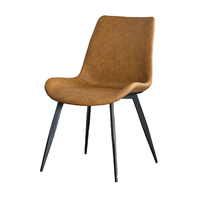 Chaises de salle à manger en cuir contemporain des chaises latérales sans bras solides