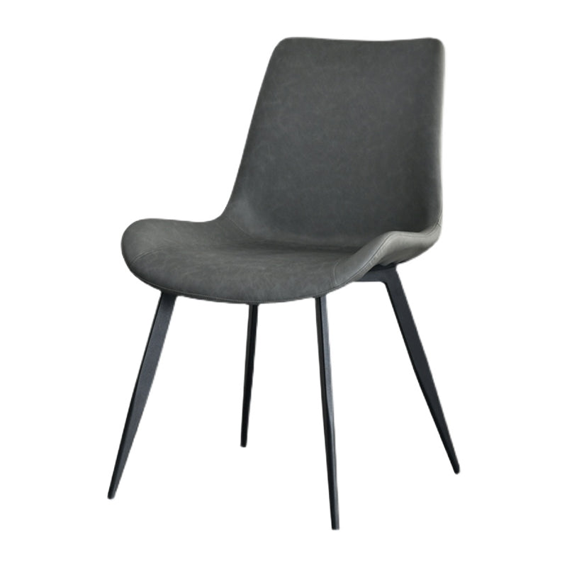Chaises de salle à manger en cuir contemporain des chaises latérales sans bras solides