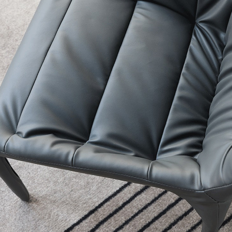 Chaises de salle à manger en cuir de style minimaliste, chaises d'appoint à dossier solide pour la cuisine (Ensemble de 4)