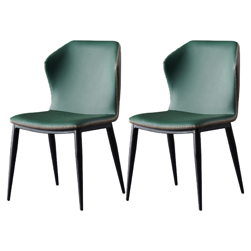 Chaise d'appoint d'intérieur industrielle Chaise de salle à manger rembourrée en métal à oreilles (Ensemble de 2)