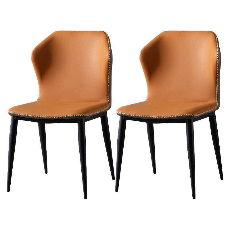 Chaise d'appoint d'intérieur industrielle Chaise de salle à manger rembourrée en métal à oreilles (Ensemble de 2)