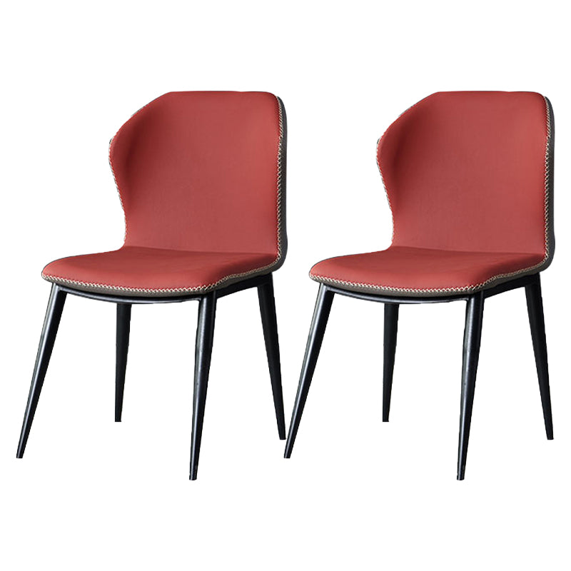 Chaise d'appoint d'intérieur industrielle Chaise de salle à manger rembourrée en métal à oreilles (Ensemble de 2)