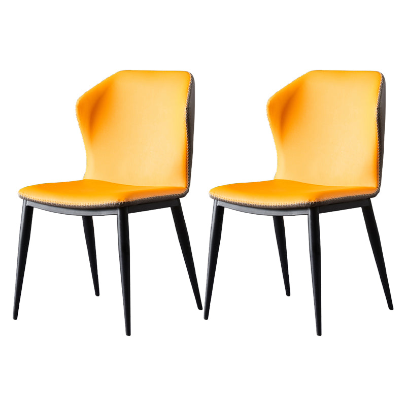 Chaise d'appoint d'intérieur industrielle Chaise de salle à manger rembourrée en métal à oreilles (Ensemble de 2)