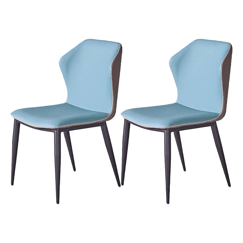 Chaise d'appoint d'intérieur industrielle Chaise de salle à manger rembourrée en métal à oreilles (Ensemble de 2)