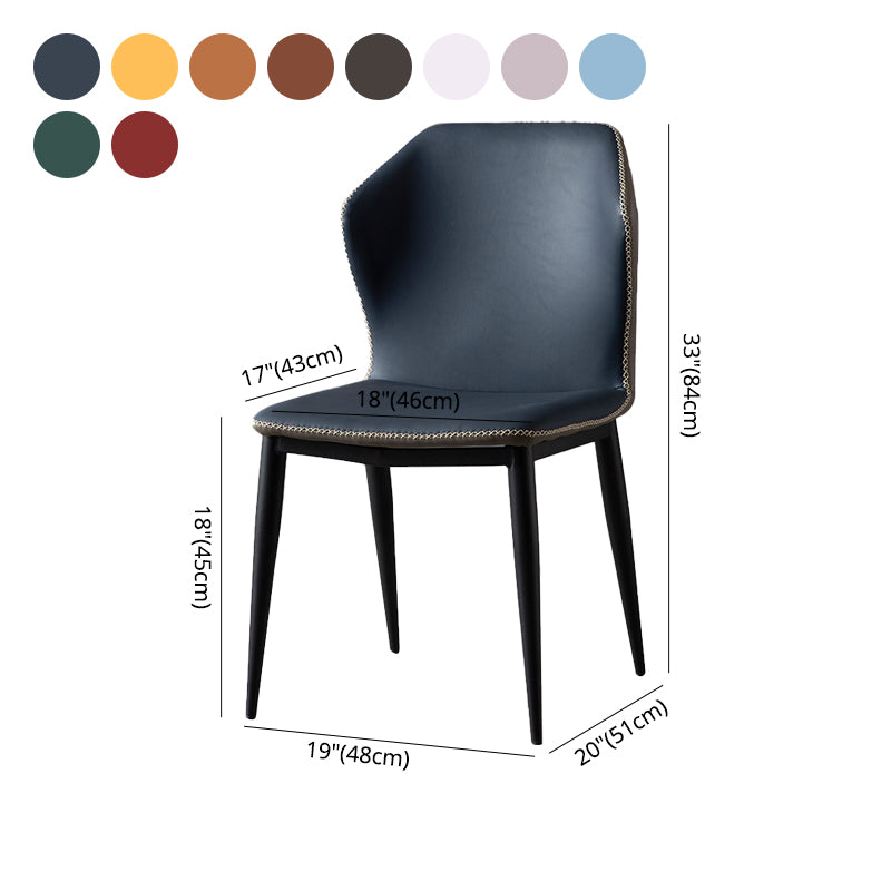 Chaise d'appoint d'intérieur industrielle Chaise de salle à manger rembourrée en métal à oreilles (Ensemble de 2)