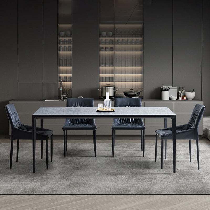 Contemporary Style Solid Back Dining Arm Chairs Leather Dining Chairs (Set of 2)