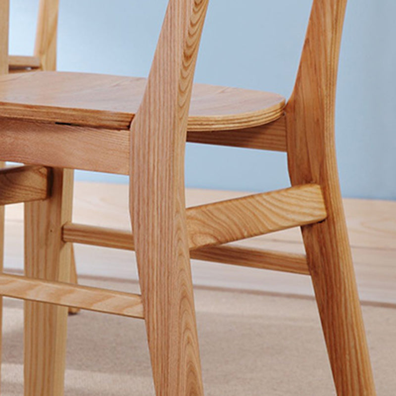 Chaises d'appoint de salle à manger contemporaines à dossier ouvert Chaises de salle à manger d'appoint en bois (Ensemble de 2)