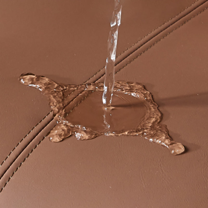Chaise de salle à manger à dossier solide en cuir moderne (Ensemble de 2)