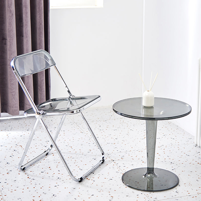 Chaise sans bras de salle à manger en plastique de style industriel, chaise de salle à manger simple à dossier ouvert