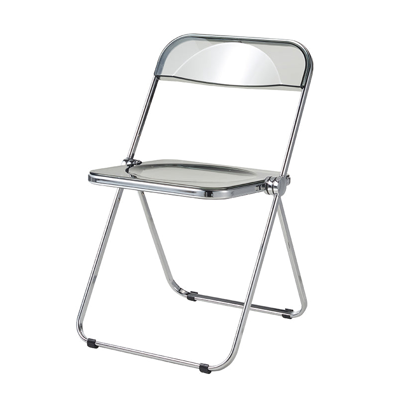 Chaise sans bras de salle à manger en plastique de style industriel, chaise de salle à manger simple à dossier ouvert