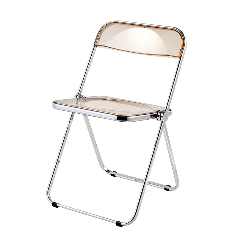 Chaise sans bras de salle à manger en plastique de style industriel, chaise de salle à manger simple à dossier ouvert