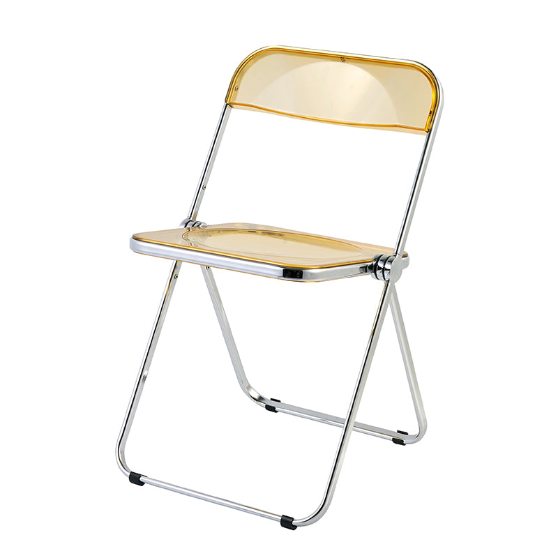 Chaise sans bras de salle à manger en plastique de style industriel, chaise de salle à manger simple à dossier ouvert