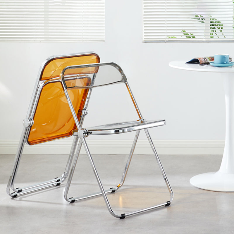 Chaise sans bras de salle à manger en plastique de style industriel, chaise de salle à manger simple à dossier ouvert